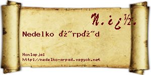 Nedelko Árpád névjegykártya